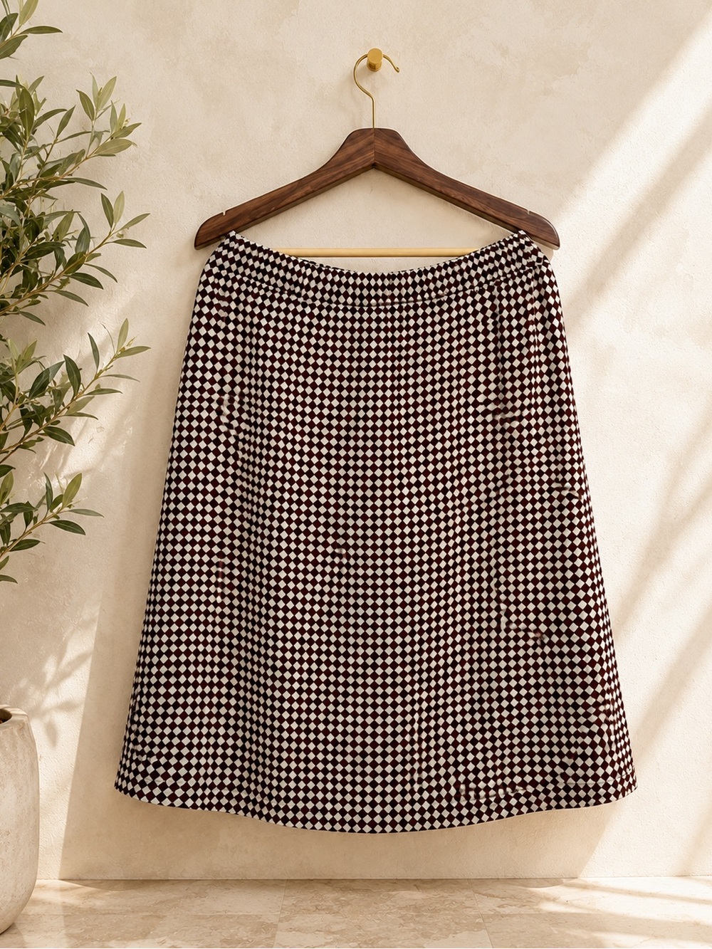 NWT Marni 2013 Archival Burgundy Silk A-Line Skirt IT 46 US 10 12 L